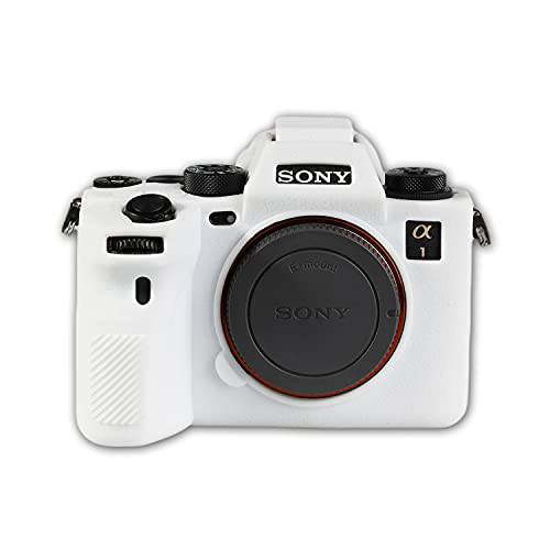 간편 후드 카메라 케이스 소니 알파 1 A1 디지털 카메라, Anti-Scratch 소프트 실리콘 러버 케이스 보호 바디 하우징 보호 스킨 Cover(White)