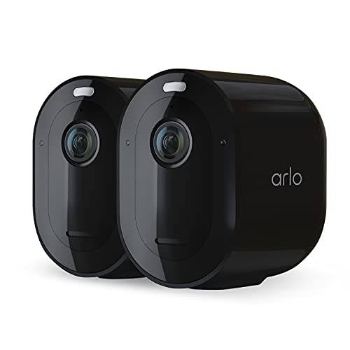 Arlo 프로 4 스포트라이트 카메라 - 2 팩 - 무선 세큐리티, 2K 비디오& HDR, 컬러 나이트 비전, 2 웨이 오디오, Wire-Free, 다이렉트 to 와이파이 No 허브 Needed,  블랙 - VMC4250B