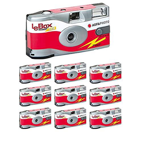 10-Pack Agfa 35mm 일회용 카메라 601020 LeBox 필름 400 27 카메라 플래시