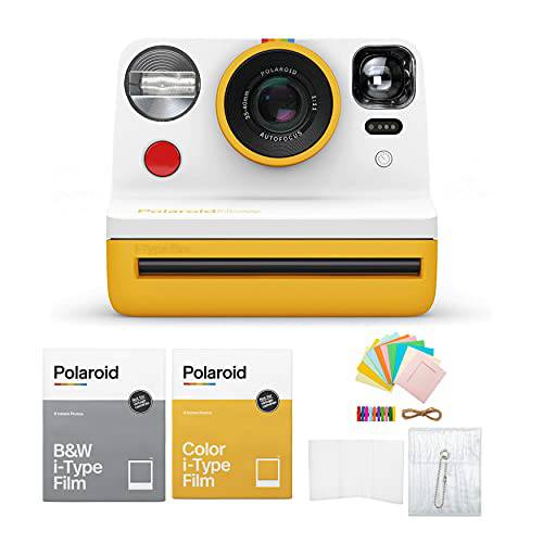 Polaroid Originals Now 뷰파인더 i-Type 인스턴트 카메라 Yellow 번들,묶음 w/ 컬러& B& W 인스턴트 필름& Polaroid 악세사리 키트 (4 아이템)
