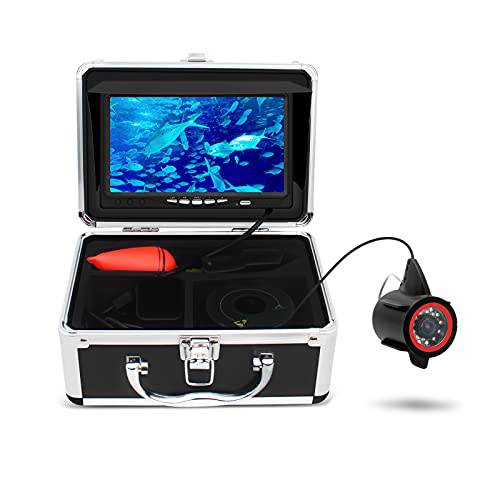 MOQCQGR 수중 낚시 카메라, 휴대용 비디오 피쉬 파인더 wiht 7 인치 HD LCD 모니터 1200TVL 카메라, 12pcs IR and 12pcs LED 화이트 라이트 아이스, Lake and 보트 Fishing(15M/ 49FT)