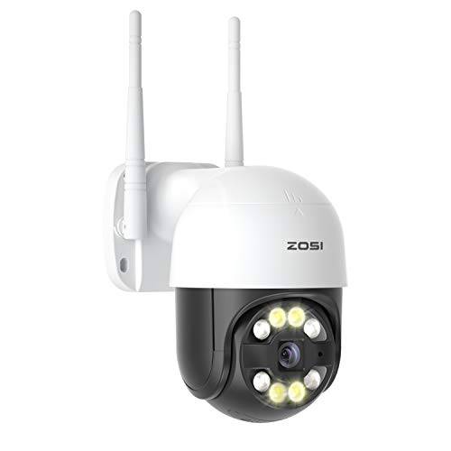 ZOSI C289 1080P 와이파이 팬/ 틸트 아웃도어 보안카메라, CCTV, 홈 감시 PTZ IP카메라 지원 스마트 라이트, 컬러 나이트 비전, 2-Way 오디오, 모션 감지,센서, 폰 리모컨, 방수 세팅