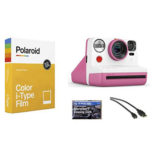 Polaroid Now i-Type 인스턴트 필름 카메라 ( 핑크)+ Polaroid 6000 필름 번들,묶음