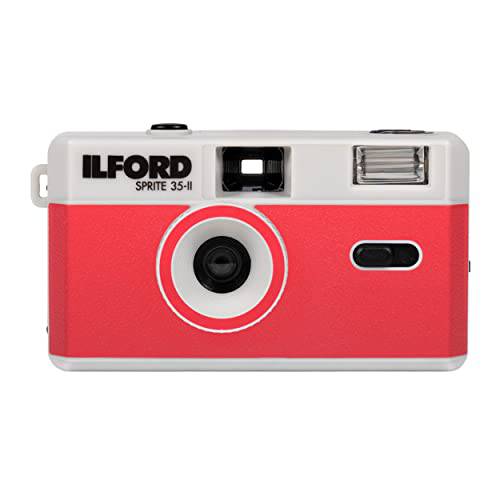 Ilford Sprite 35-II 리유저블,재사용/ Reloadable 35mm 아날로그 필름 카메라 (실버 and 레드)