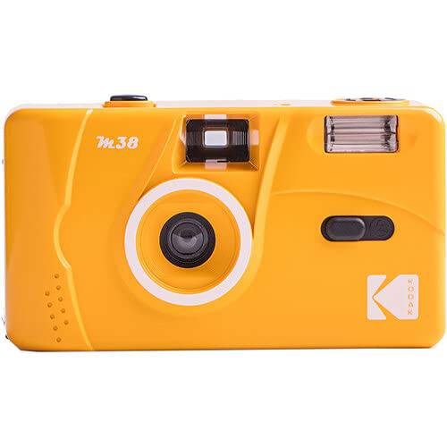 코닥 M38 35mm 필름 카메라 - 포커스 프리, 파워풀 Built-in 플래시, 간편 to 사용 (Yellow)