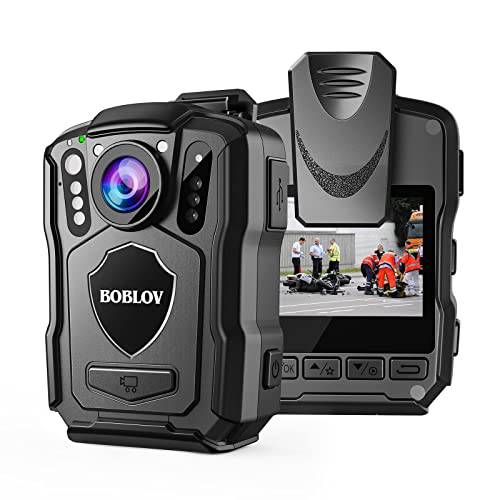 BOBLOV M5 바디 카메라, 64GB Police 바디 카메라 4200MAH 배터리 15Hours Recording(1080p), 1440P/ 40M HD 바디 마운트 카메라, IP67 방수, 170°Angle, Police 세큐리티 Law Enforcement