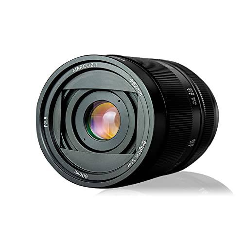 Brightin-Star 60mm F2.8 2:1 더블 배율 수동 포커스 미러리스 카메라 매크로 렌즈 소니 E-Mount ZV-E10 A6000 A6400 A6600 A7C A7III A7IV A7RIII A7RIV A7SII A7SIII A9 A1