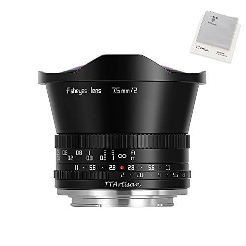 TTartisan 7.5mm F2.0 어안 렌즈 180° 앵글 of 뷰, 호환가능한 올림푸스 and 파나소닉 MFT M4/ 3 마운트 카메라