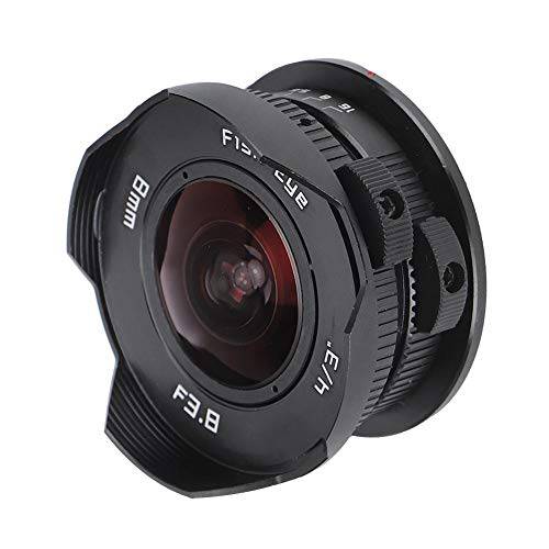 V BESTLIFE Fish-Eye 렌즈, 8mm F3.8 180° 와이드 앵글 어안 렌즈 올림푸스 M4/ 3 마운트 미러리스 카메라