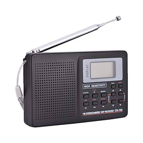 휴대용 리시버 라디오, FM/ AM/ SW/ LW/ TV 사운드 풀 프리퀀시 리시버 수신 라디오, 미니 포켓 라디오, 알람 시계 기능, 수동/ 자동으로 Search(Type 2)