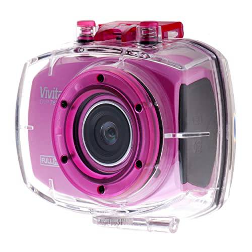 Vivitar DVR787-PNK-KIT-WM 액션 디지털 비디오 레코더, 핑크 비디오 카메라 2-Inch LCD