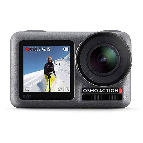 DJI 오즈모 액션 - 4K 액션 캠 12MP 디지털 카메라 2 디스플레이 36ft 수중 방수 와이파이 HDR 비디오 145° 앵글, 블랙