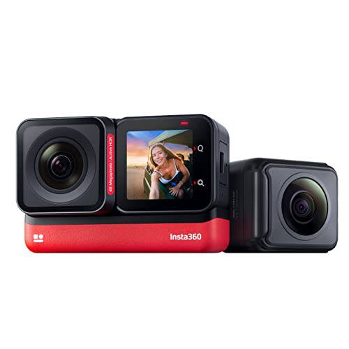 Insta360 원 RS 트윈 에디션  방수 4K 60fps 액션 카메라& 5.7K 360 카메라 호환가능 렌즈, 스테빌라이제이션, 48MP 포토, 액티브 HDR, AI Editing