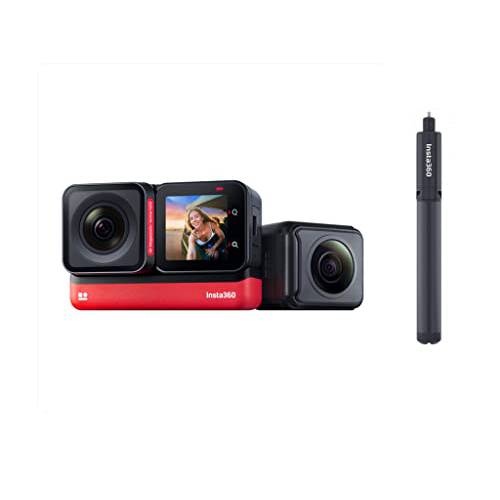Insta360 원 RS 트윈 에디션  방수 4K 60fps 액션 카메라& 5.7K 360 카메라 호환가능 렌즈, 스테빌라이제이션, 48MP 포토, AI Editing+  삼각대 셀피 스틱