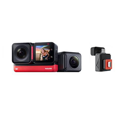 Insta360 원 RS 트윈 에디션  방수 4K 60fps 액션 카메라& 5.7K 360 카메라 호환가능 렌즈, 스테빌라이제이션, 48MP 포토, AI Editing+  퀵 리더, 리더기
