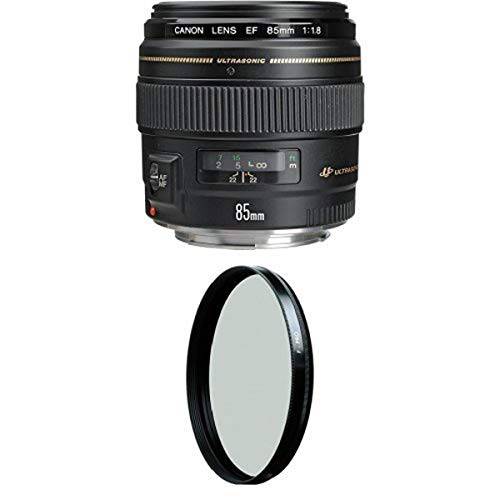 캐논 EF 85mm F/ 1.8 USM 미디엄 망원 렌즈 캐논 SLR 카메라 w/ B+ W 58mm HTC Kaesemann 원형 편광