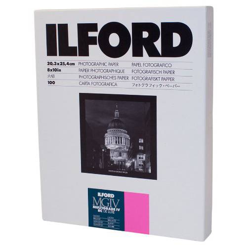 Ilford Multigrade IV RC 디럭스 레진 코팅 VC 용지,종이, 8x10, 100 팩 (글로시)