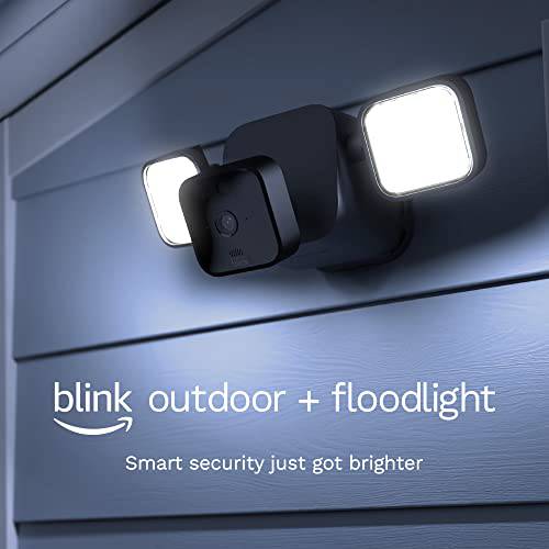 Blink 투광조명 카메라 | 무선 스마트 세큐리티 아웃도어 카메라+ LED 마운트, two-year 배터리, 모션 감지, 센서 | Add-on 카메라 (블랙)
