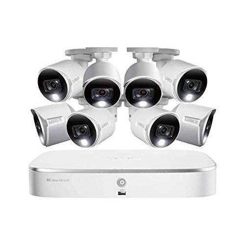 Lorex 4K HD 실내/ 아웃도어 유선 DVR 보안카메라, CCTV 시스템, 울트라 HD Bullet 카메라 모션 감지,센서, 컬러 나이트 비전&  스마트 홈 호환성, 2TB 8 채널 DVR, 8 카메라