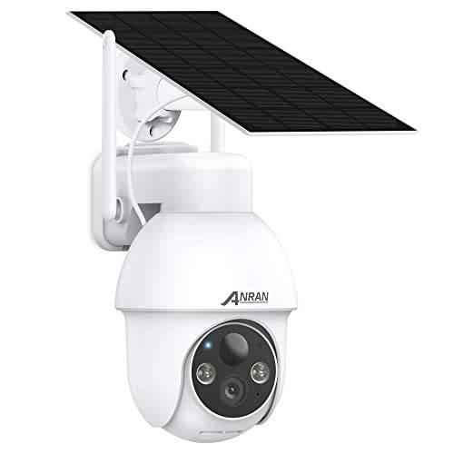 ANRAN 2K 보안카메라, CCTV 무선 아웃도어 360° 뷰, 태양광 아웃도어 카메라 스마트 사이렌, 스포트라이트,조명, 2K 컬러 나이트 비전, AI 인간 감지,센서, 2-Way talk, 호환가능한 알렉사, Q3 2K 화이트