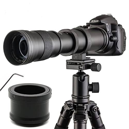 JINTU 420-800mm 망원 줌 렌즈 F/ 8.3-16 수동 MF 소니 NEX E 마운트 카메라 NEX-5T NEX-6 NEX-7 a5000 a5100 a6000 a6100 a6300 a6400 a6400 a6500 a6600 D90 D780 D5600 D3200 알루미늄 합금 블랙