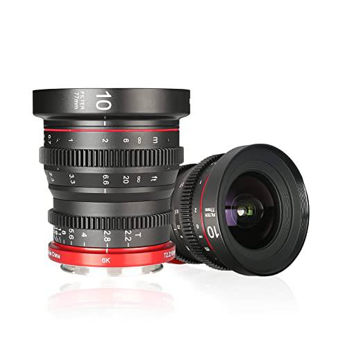 Meike 10mm T2.2 수동 포커스 와이드 앵글 미니 시네마 렌즈 캐논 RF-Mount APS-C 카메라
