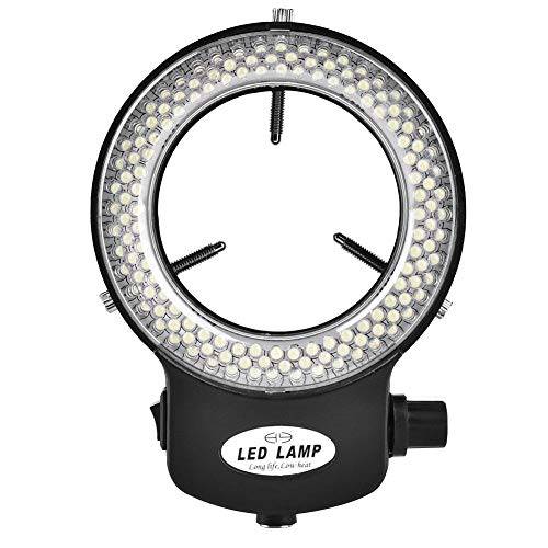 현미경 카메라 링 램프 144 LED 비즈,구슬 라이트 Source 밝기 조절가능 가변 컨트롤 Shadowless Lighting(US 플러그 110220V (화이트))