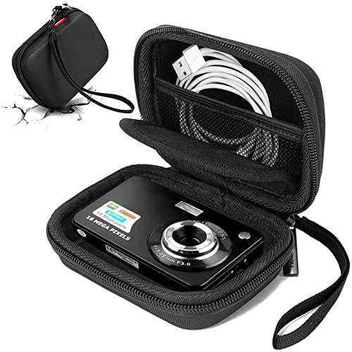 Cwatcun 카메라 캐링 케이스 디지털 카메라, 스몰 카메라 파우치 AbergBest 2.7 LCD 코닥 PIXPRO/ 캐논 PowerShot ELPH 180/ 190/ DSCW830 여행용 카메라, 방수 충격방지 Case-Black