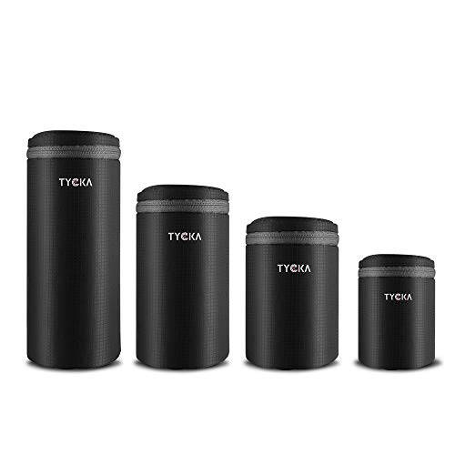 Tycka 렌즈 파우치,  방수 카메라 렌즈 케이스 백 지퍼 DSLR 카메라 렌즈 4 사이즈, 블랙