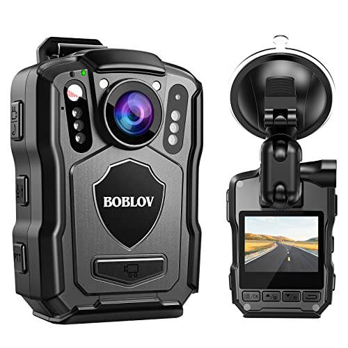 BOBLOV M5 2K Police 바디 카메라, GPS Enabled& 1440P 바디 마운트 캠, 64G/ 128G 바디 캠 Built-in 4200MAH 배터리, IP67 방수, 나이트 비전 Law Enforcement 자동차 석션 마운트
