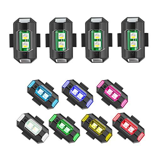 4 Pcs LED 항공기 손전등, 플래시 라이트 라이트 USB 충전, 7 컬러 LED 손전등, 플래시 라이트 드론 라이트 나이트 경고등 오토바이, 먼지 자전거, E-Bike, RC카, RC 보트, 드론