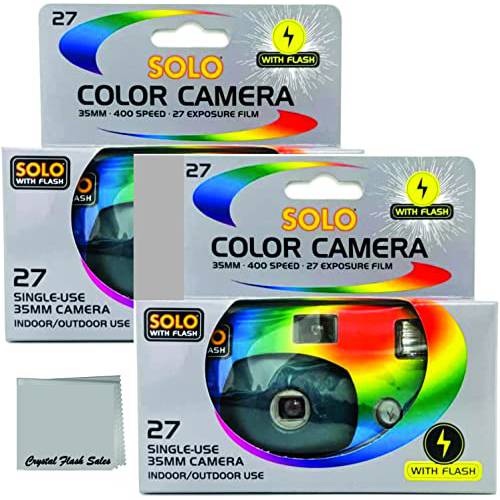 일회용 카메라 35mm 필름 일회용, 싱글유즈 400 ASA/ ISO 27 Exposures 플래시 2-Pack 번들,묶음
