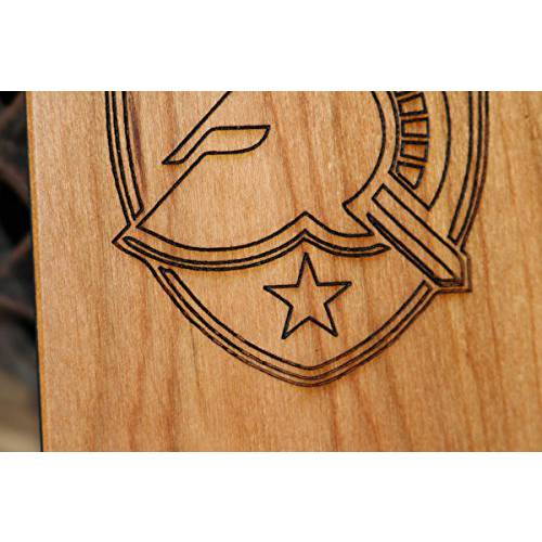 (CHG8) an Inspired 아미 쉴드 Custom Engraved On A 체리 Wood 폰 케이스 with 플렉시블 TPU Sides for 갤럭시 노트 8