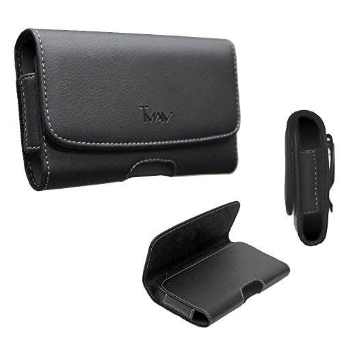 LG Stylo 3 케이스, Boost 모바일 LG Stylo 3 케이스 T MAN [ XL 사이즈] [벨트 Holster] Sideways Horizontal 가죽 Holster 운반용 파우치 케이스 for LG Stylo 3(Fits The 폰 with Thick Protective 커버 on)
