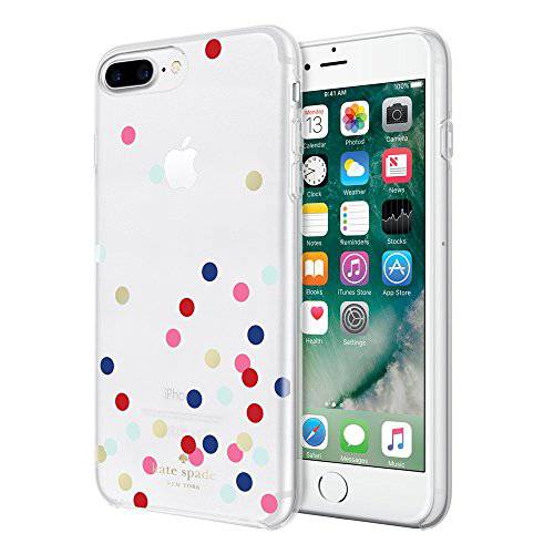 Incipio 애플 아이폰 7 플러스/ 8 플러스 Kate Spade 뉴욕 하이브리드 Hard-Shell 케이스 - Confetti 도트 (멀티/ 골드 포일/ 클리어)