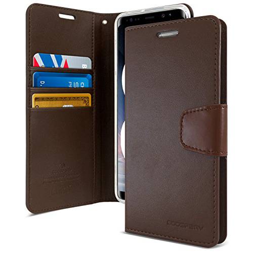 Galaxy Note 8 Case, [Drop Protection] GOOSPERY Sonata Diary [Wallet Case] Premium PU Leather Case w/TPU Casing [ID Credit Card Slots] Flip Stand Cover for Samsung Galaxy Note 8 (Brown) NT8-SON-BRN