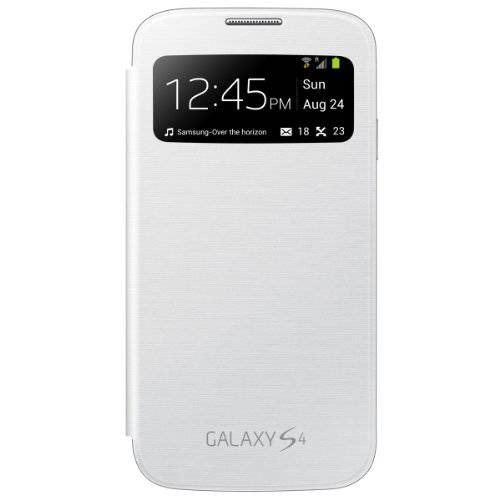 삼성 Galaxy S4 S-View 플립 커버 폴리오 케이스 하얀,흰색