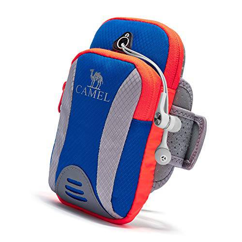 Camel Small Gym Bag Cellphone Armband with Headphone Port Compatible All Smartphone Models with Case Up to 5.5 inch,Workout Armbag Wristbag Arm Packs