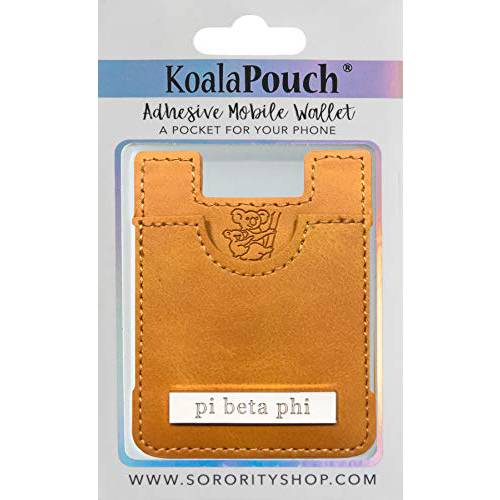 파이 Beta Phi - 가죽 Style Koala 파우치 - 접착식, 스티커 Mobile 지갑