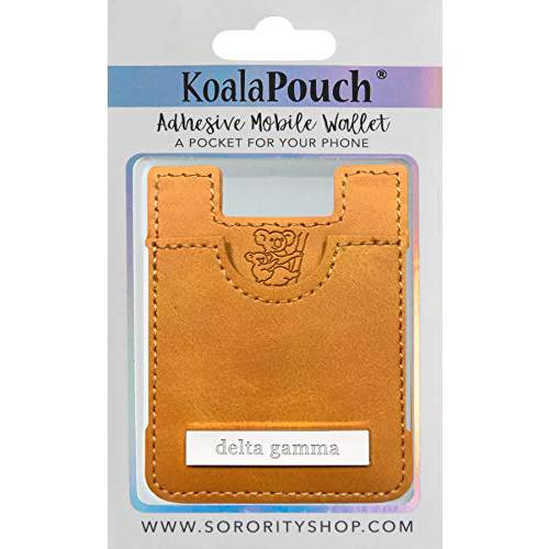 Delta Gamma - 가죽 Style Koala 파우치 - 접착식, 스티커 Mobile 지갑