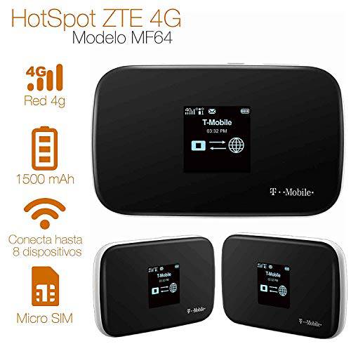 ZTE Z64 | 휴대용 와이파이 핫스팟 4G 라우터 MF64 | up to 21Mbps 다운로드 스피드 | up to 8 연결가능 디바이스 | A WL AN Anywhere | (T- 휴대용)