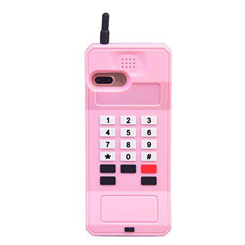 아이폰 XR 케이스Cute 아이폰 XR 케이스, 아이폰 XR Cute 케이스 스탠드 3D 카툰 Retro 클래식 Cellular 폰 모양 실리콘 러버 other Girls 여성용 Cute 폰 케이스 아이폰 XR 6.1 (Pink, 아이폰 XR-6.1)