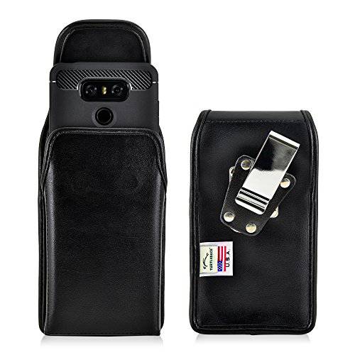 Turtleback 벨트 케이스 Made for LG G6 블랙 Holster 가죽 파우치 with 내구성, 튼튼 회전 Ratcheting 벨트 Clip Horizontal Made in USA