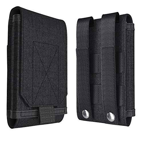 Bomea 아미 Molle 백 for Mobile 폰  라지 사이즈 셀 폰 벨트 홀더 파우치 Holster 커버 케이스 for 라지 스크린 핸드폰 with Otterbox 배터리 or Other Thick 케이스 on 블랙