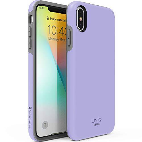 TEAM LUXURY  아이폰 Xs 맥스 케이스, [유니크 Series] 울트라 디펜더 충격방지 하이브리드 슬림 Protective 커버 폰 케이스 for 애플 아이폰 Xs 맥스 6.5 - Lavender Purple