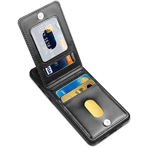 LakiBeibi  지갑 케이스 호환가능한 삼성 S20 FE 5G 케이스, 듀얼 레이어 경량 프리미엄 PU 가죽 지갑 케이스 카드 홀더 플립 보호 케이스 삼성 갤럭시 S20 FE 5G (2020), 블랙