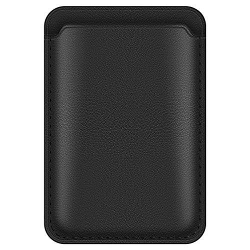 enGMOLPHY  천연가죽 지갑 Designed 아이폰 12 MagSafe Series, 카드 홀더 자석 MagSafe [Anti-RFID] 카드 커버 포켓 케이스, 맥스 3 카드 (블랙)