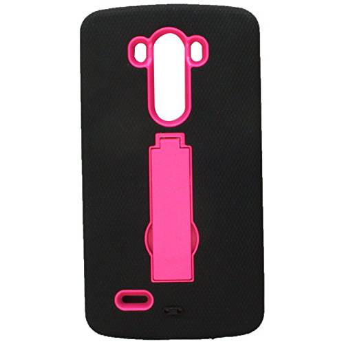 Eagle Cell LG G3 스킨 하이브리드 케이스  스탠드 - 리테일 포장, 패키징 - 블랙/ 핫 핑크