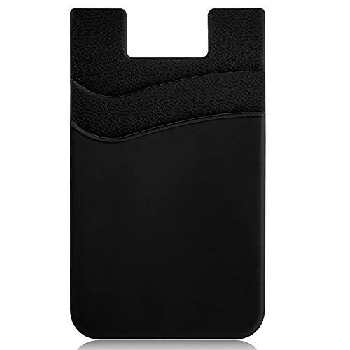 폰 카드 홀더, 셀 폰 실리콘 지갑 Stick-on ID 비지니스 신용 카드 포켓 스마트폰 (1 팩)