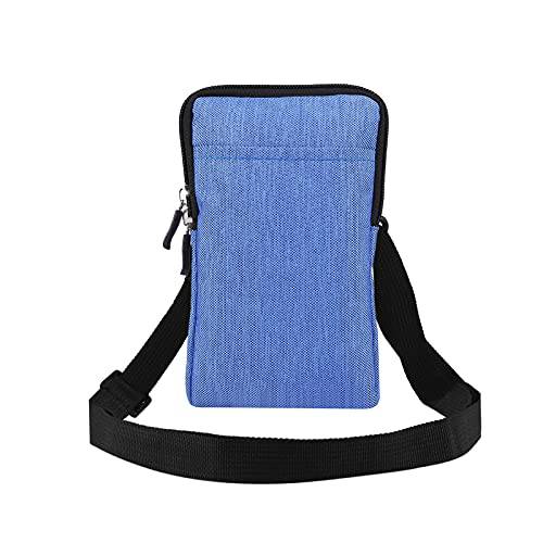 캐쥬얼 데님 휴대용 폰 슬리브 목걸이 끈, Man 레이디 패션 걸수있는 허리 파우치+ 숄더 크로스바디 백 아이폰 12 프로 맥스 Xs, 삼성 갤럭시 S21 울트라/ 노트 20/ A32/ A52 5G (블루)